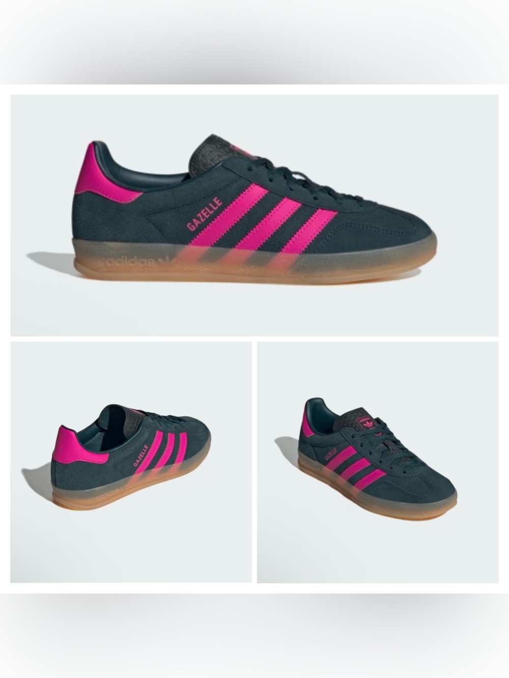 Adidas Gazelle Aurora Ivy / Shock Pink / Gum Size 7 MSRP $120